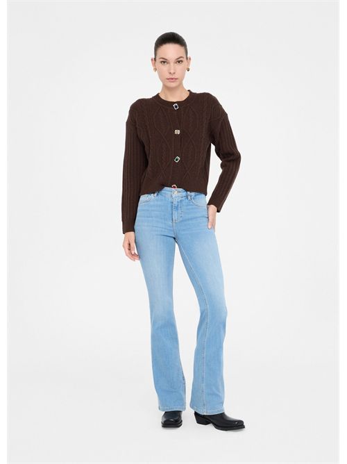Cardigan in lana con bottoni gioiello LIU JO | MF5423MS040/X0385